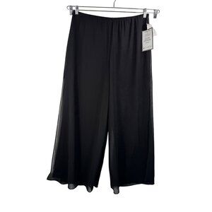 Alex Evening wide‎ leg chiffon sheer cocktail pants black 90s sz L